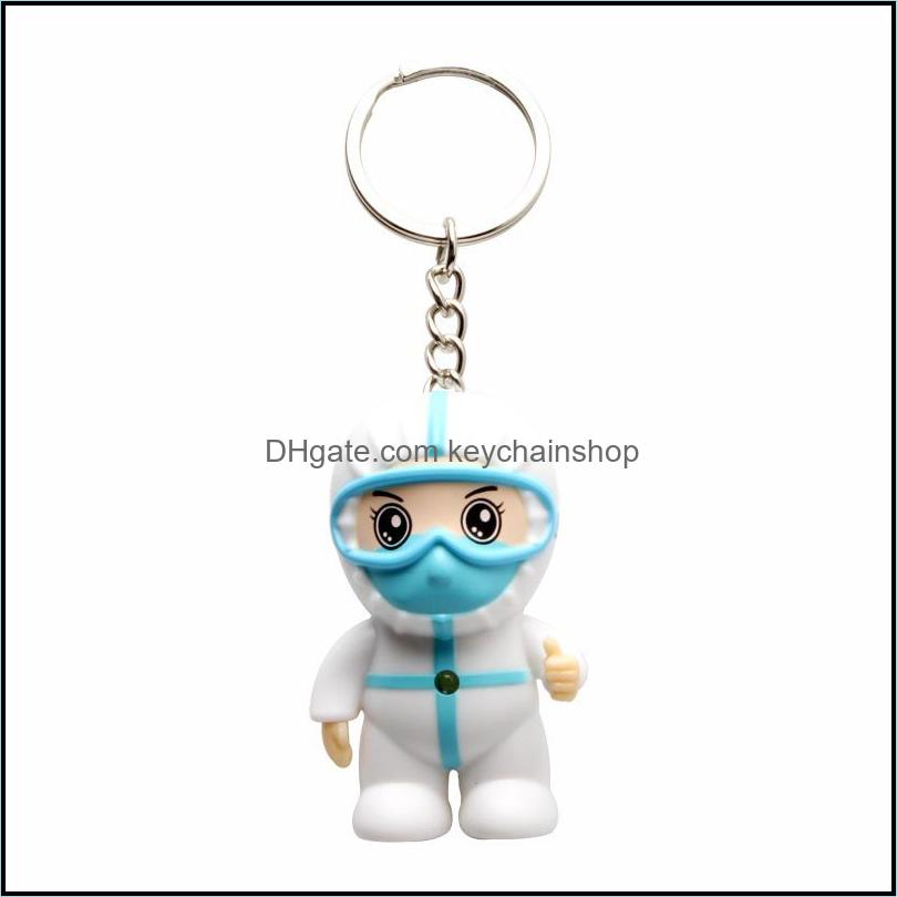 

Keychains Fashion Accessories Doll Beautif Angel Nurse Key Chain Pendant Medical Staff Anti Epidemic Victory Model Toy Souvenir Drop Dhgki