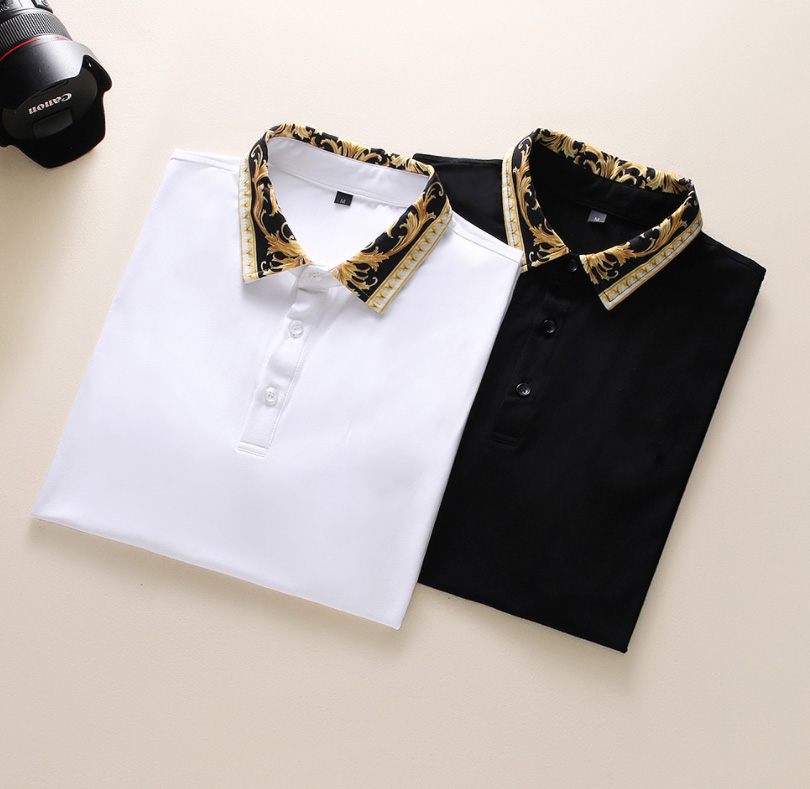 

2022 designer stripe polo shirt t shirts snake polos bee floral mens High street fashion horse polo luxury T-shirt#8552, White