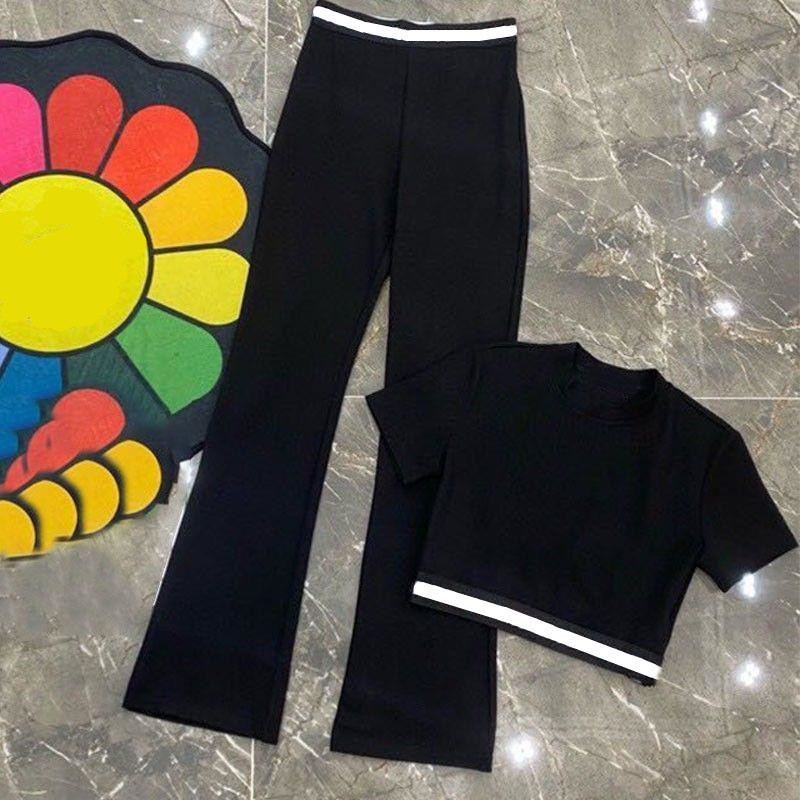 

Women's Two Piece Pants Sweat Suit Crop Top and High-waisted Wide-legged Pants Set Gym Tracksuit Fashion Letter Printing, Extra shipping cost