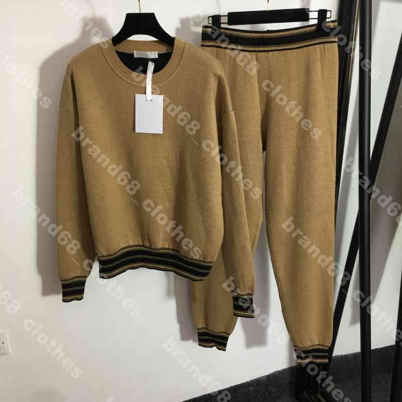 Designer Luxury Tracksuits pour femmes v￪tements en laine en tricot pull en arri￨re 8 chute d'automne Pantalons de sports de sport