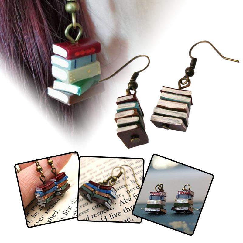 

Dangle & Chandelier Classic Stack Of Books Drop Earrings Multicolor Book Pendant For Women Girl LB