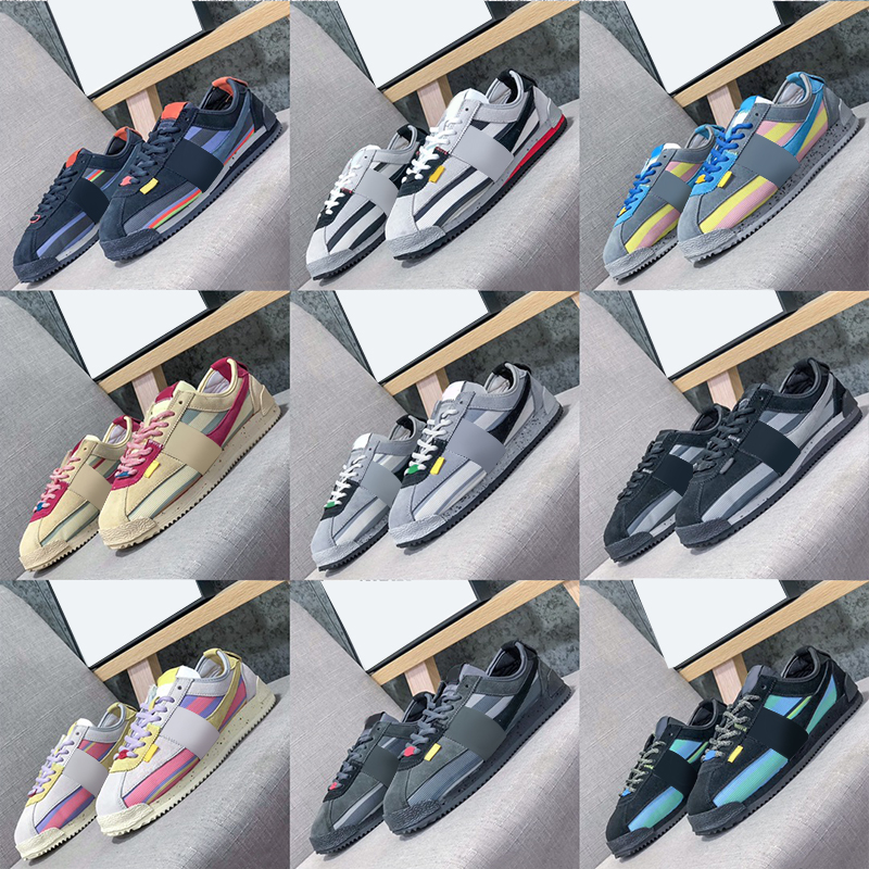 2022 Designer Cortez Classic Casual Chaussures Triple Rainbow University Blue Red Forrest Gump Nylon Light Bone Amarillo Pack de printemps Jade M