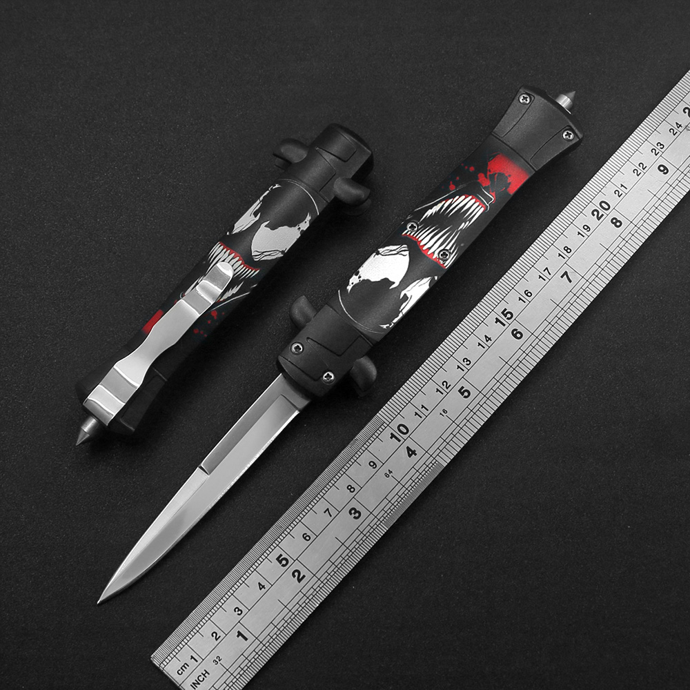 

Portable Outdoor Camping Pocket Survival Automatic Knife 440 mirror surface Blade ABS Handle Kitchen Tools Fruit Knives