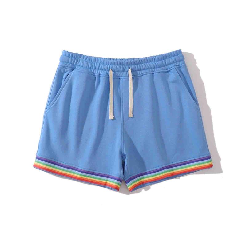 

Men's Shorts Mens Summer Solid Color Rainbow Pants Pocket Drawstring Loose Casual Sports Running Straight Toddler GlitterMen's Men'sMen's, Blue
