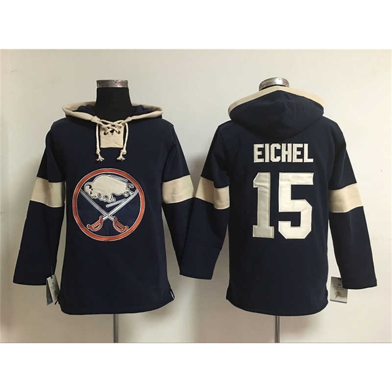 Sweat à capuche de jersey de hockey pour les jeunes O 15 Jack Eichel Cousurise de broderies sweats à capuche de tout nom et numéro donc xl