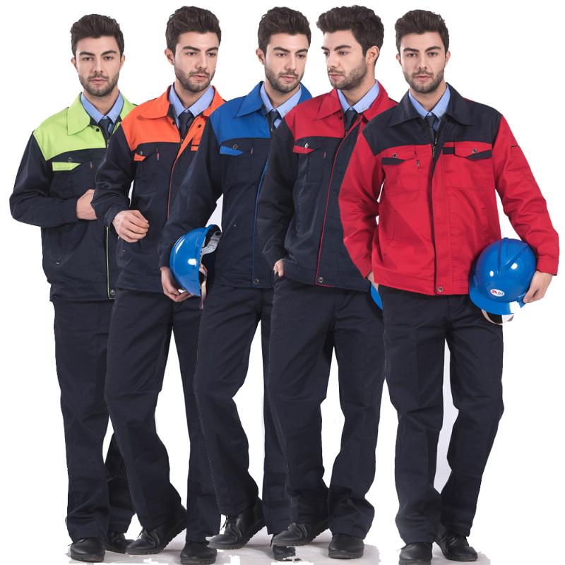 

Men's Tracksuits Breathable Working Clothes Set Men Factory Uniform Workshop Auto Repair Long-sleeved Suit Contrast ColorMen's, Green