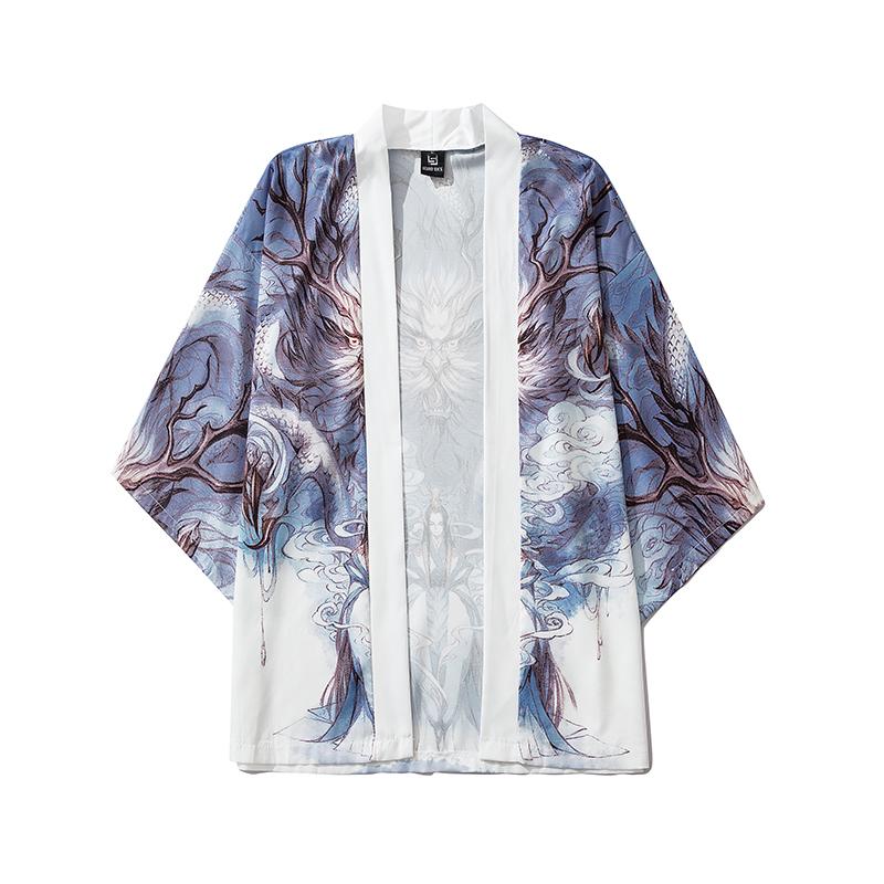 

Ethnic Clothing Bebovizi 2022 Chinese Style Dragon Hanfu Kimono Streetwear Men Women Cardigan Japanese Robe Female Summer Loose ClothingEthn