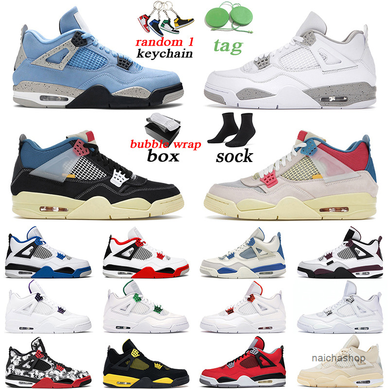 

with original box 4 noir men women basketball shoes 4s university blue fire red black cat white oreo mens trainer sports sneakers jorda jordens, Rasta