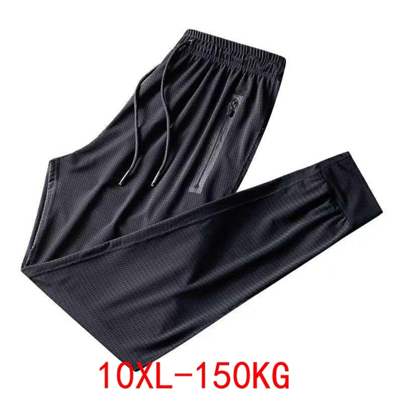 

Men's Pants Summer Autumn sports pants hole Breathable sweat Men plus size 8XL 9XL 10XL big sales stretch elasticity 220826, Black