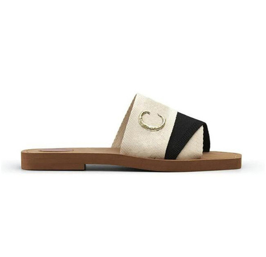 

2022 lastest classics fashion Branded Women Woody Mules Flat Slipper Designer Lady Lettering Fabric Outdoor Leather Sole Slide Sandal size 35--42