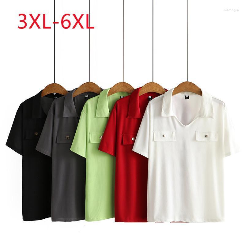 

Women's Plus Size T-Shirt Large Women's 2022 Summer Ice Red Short Sleeve Loose Elastic Pit Stripe Small Shirt 3XL  5XL 6xlWomen's Ech, Black