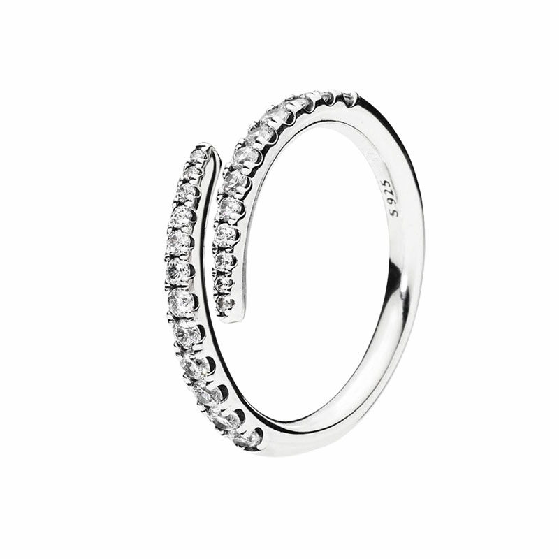 Diamond Lines of Sparkle Ring Original Box Set Authentic 925 Sterling Silver Women Girls Wedding designer Jewelry Stacking Rings High Quality