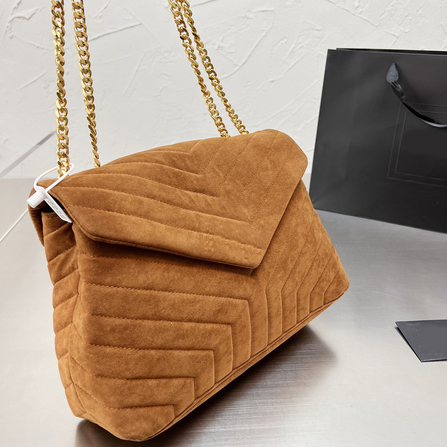 

Messenger bags Chain Suede Luxury Designer Brand Fashion Shoulder Bags Handbags High Quality Women Letter Purse Phone bag Wallet Metallic lady Artwork, No bags