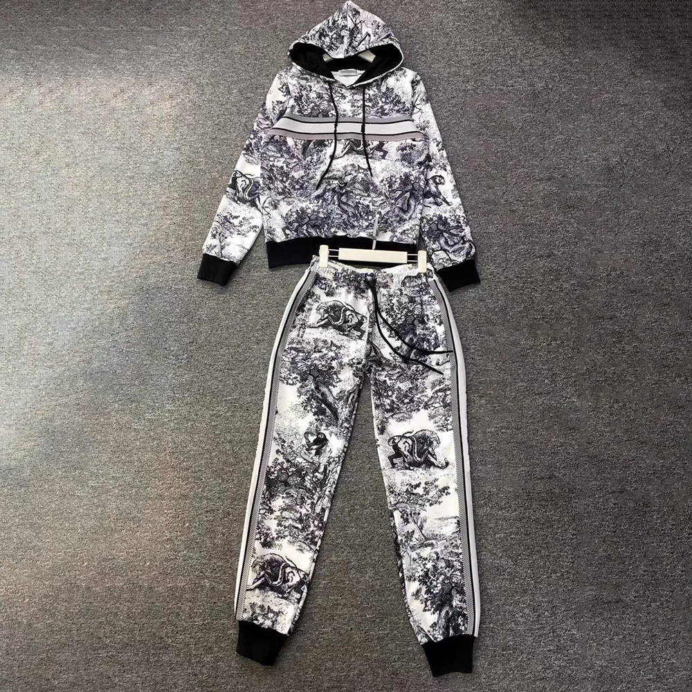 

2022 Fashion clothing Womens Tracksuits Animal Printed Designer Tracksuit Outfit Hoodie and Long Pants Two Pieces Set Casual clothing Asian Size -XL, Style1