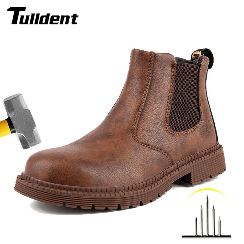 

Lightweight Safety Shoes Men Work Security BreathableAnti-puncture Anti-smashing Safety Outdoor Shoes Flexibility Wearable, 815 brown