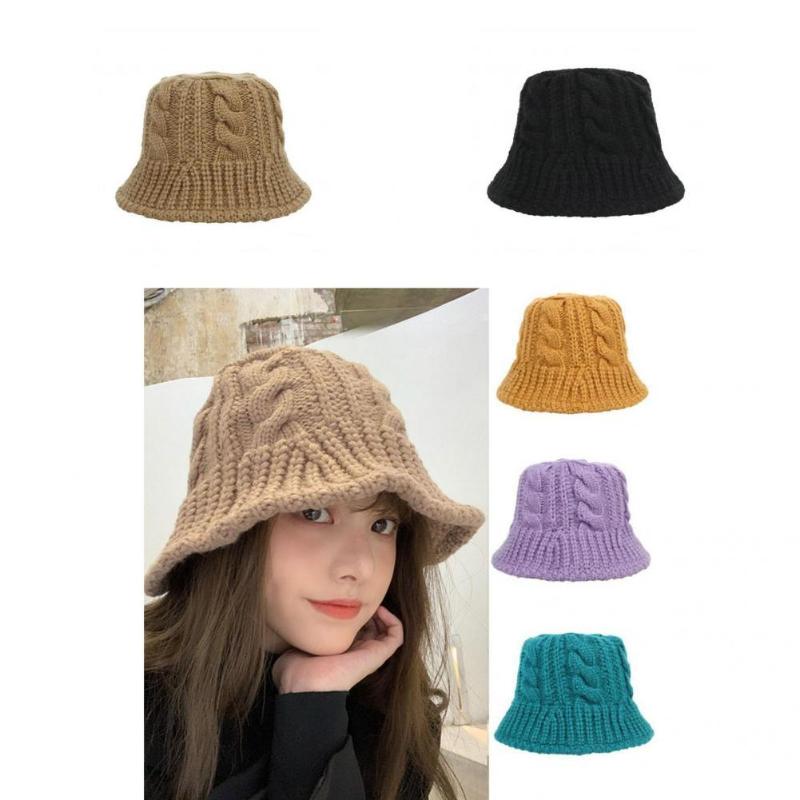 

Visors Winter Cap Breathable Practical Keep Warm Casual Lovely Woman Bucket Hat, Black