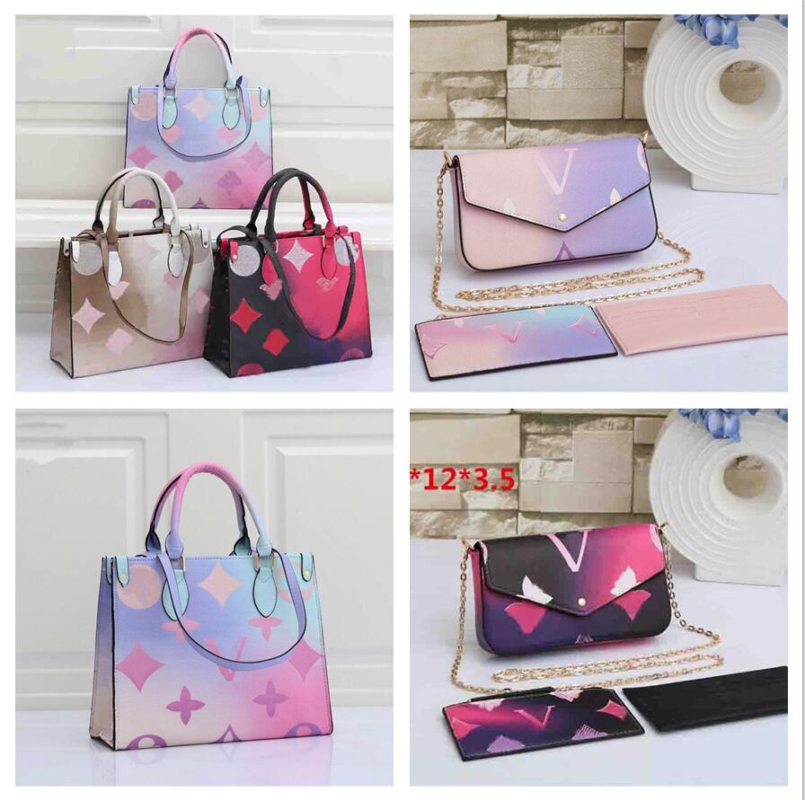 

On 32cm Shopper Shouler Bag 22SS mini SPRING IN THE CITY Totes Purse Womens go Designer Handbags Large Capacity Printing Gradient Color Lady Tie Dye Shopping Bags, You can look more picture