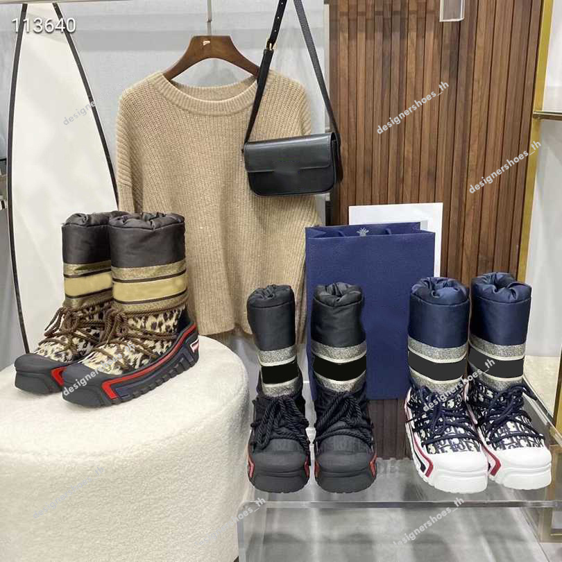 

Women Ski Bootsiess Shoes ALPS Ankle Snow Boots Fashion Winter Thick Nylon Twill Half Bootses Luxury Designer Boots Lace Up Boot