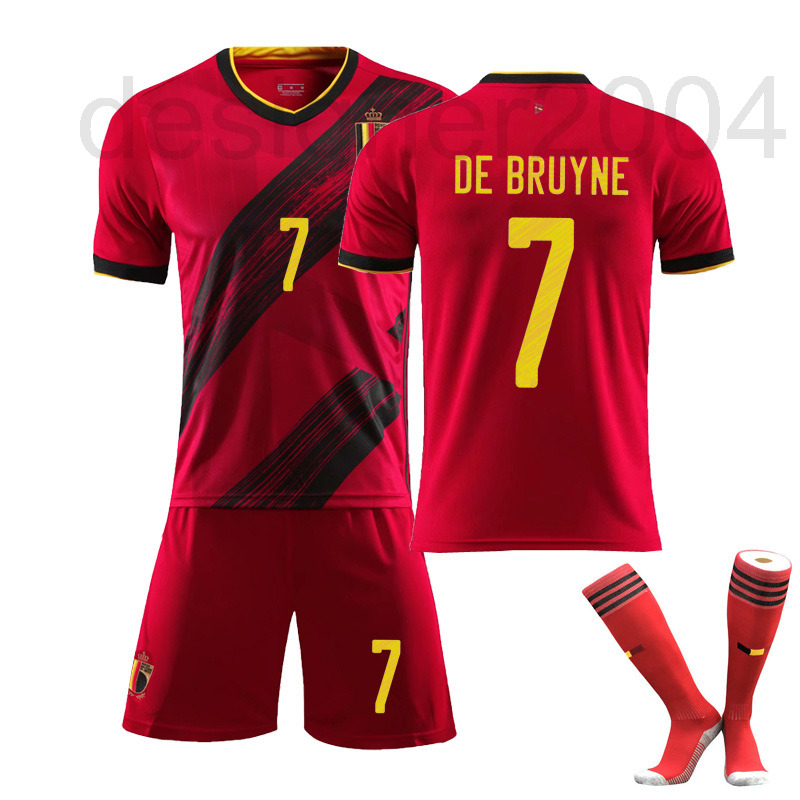 Men's Tracksuits designer 20 years cup Belgium Home Jersey with Socks Football No.7 debrouane No.9 Lukaku 134O