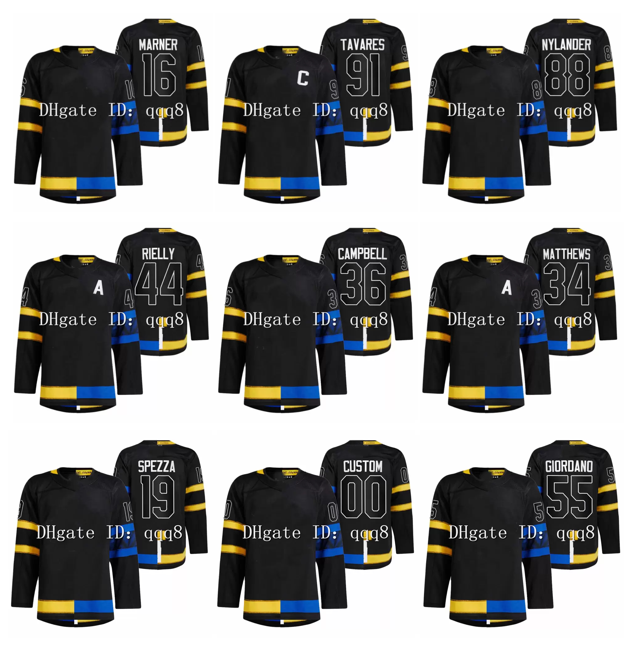 

Alternate Reversible Black Leafs Auston Matthews Hockey Jersey Maple Mitch Marner Morgan Rielly Jack Campbell Mark Giordano Heritage Classic Wendel Clark Spezza, Men