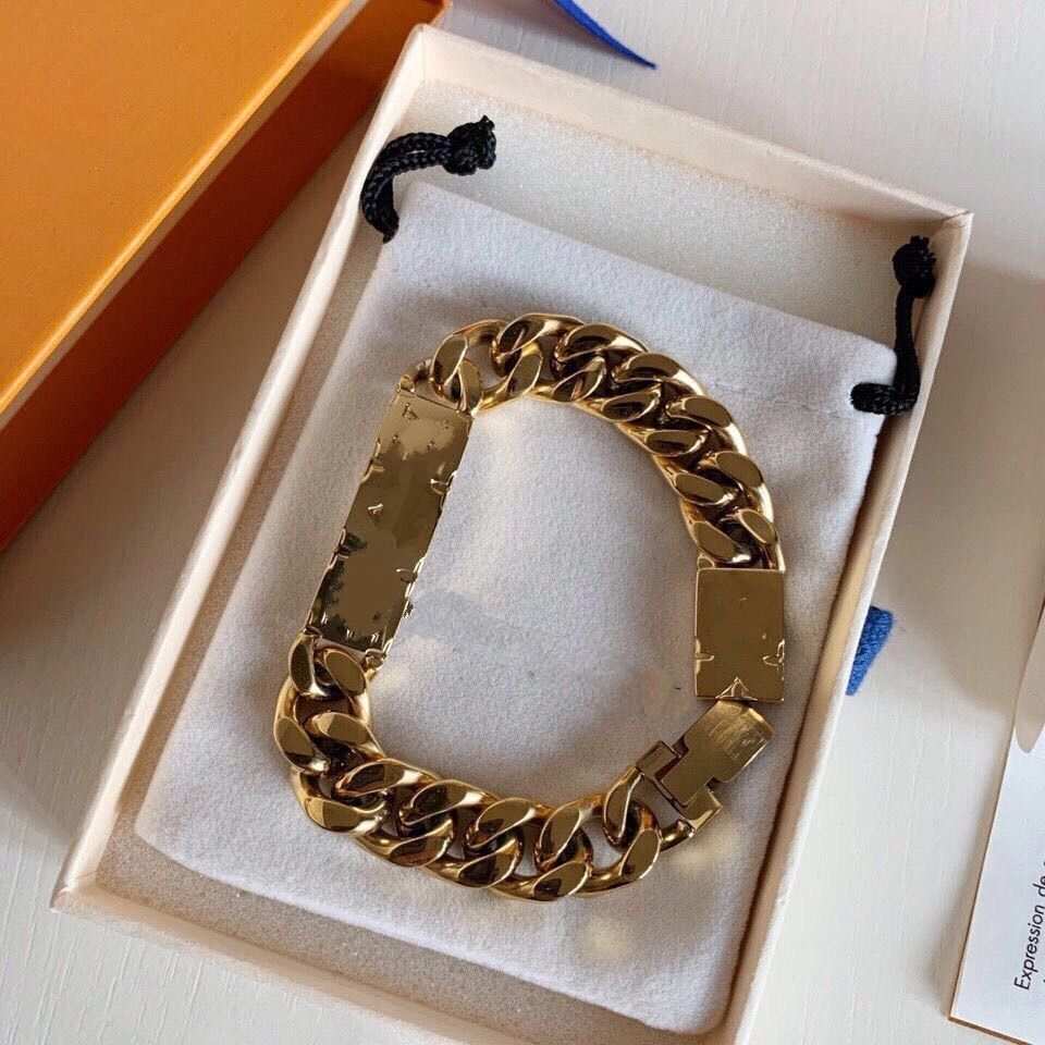 

Designer High Quality Silver Love Bracelet Men Women Gold Bracelet Chain Fashion Personality Hip Hop Cuban Bracelet Gift Box