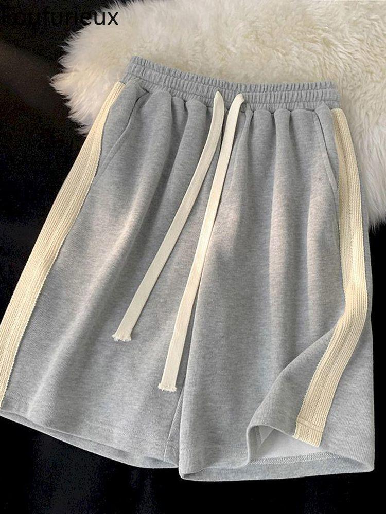 

Men's Shorts Foufurieux 2022 Summer Men Hip Hop Cotton Fashion High Street Outdoor Leisure Running Sports 5-Point Pants HarajukuMen's, Black