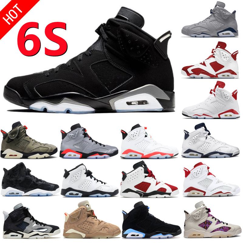 

2022 High Quality 6s VI 6 Men Basketball Shoes UNC Home Carmine Red Midnight Navy Infrared Black Cat Quai 54 Red Oreo Sport Blue Iron Grey Sneakers Trainers Size:7-13, Shoebox