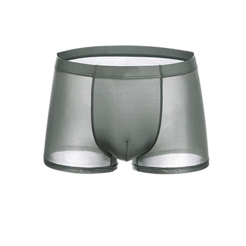 

Underpants Boxer Shorts Ice Silk Underwear Men Sexy Briefs Thin Transparent Trunks Low Waist Flat Boxers PantiesUnderpants, Royal blue