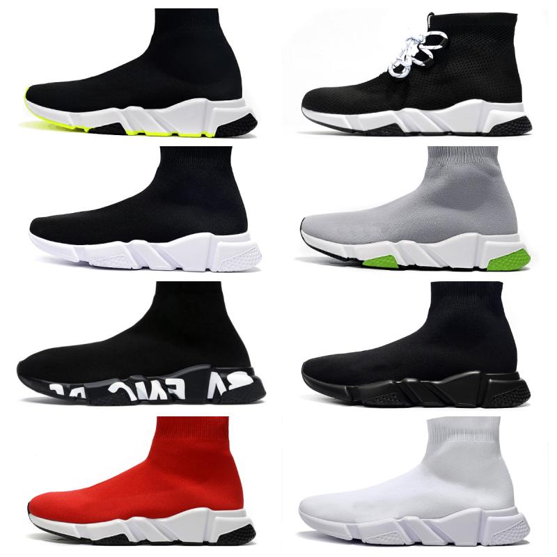 

2022 Mens Sock Casual Shoes Platform Speed Trainer Runner Socks 1.0 trainer womens women Sneakers Triple Black White Classic Paris with Lace jogging walking outdoor, Bubble package bag