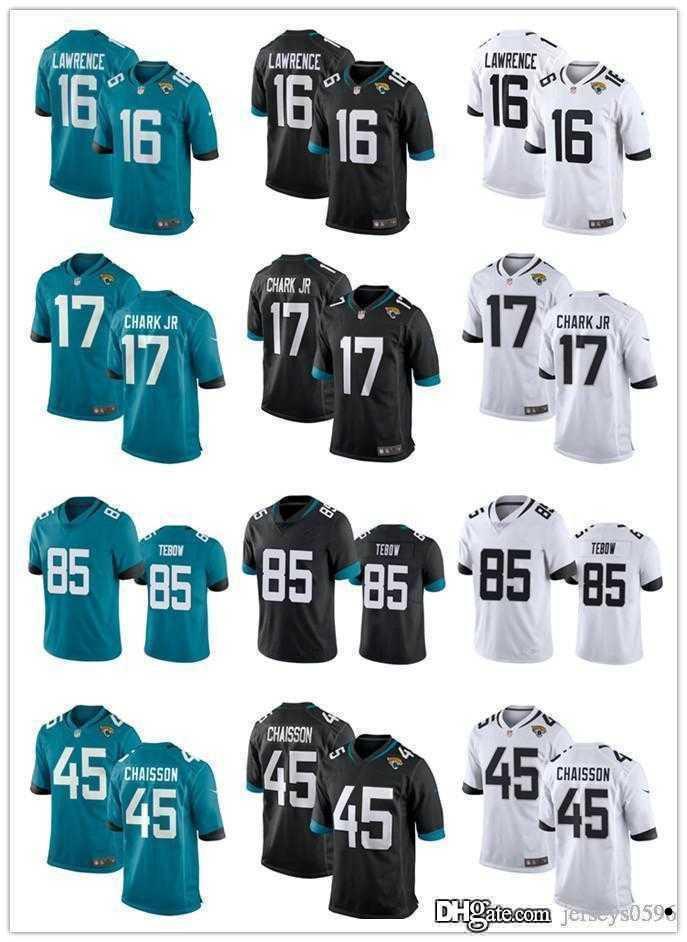 

custom men women Jacksonville''Jaguars''Jersey 16 Trevor Lawrence 1 Travis Etienne JR 17 D.J. Chark 45 K'Lavon Chaisson Football Jerseys, Color