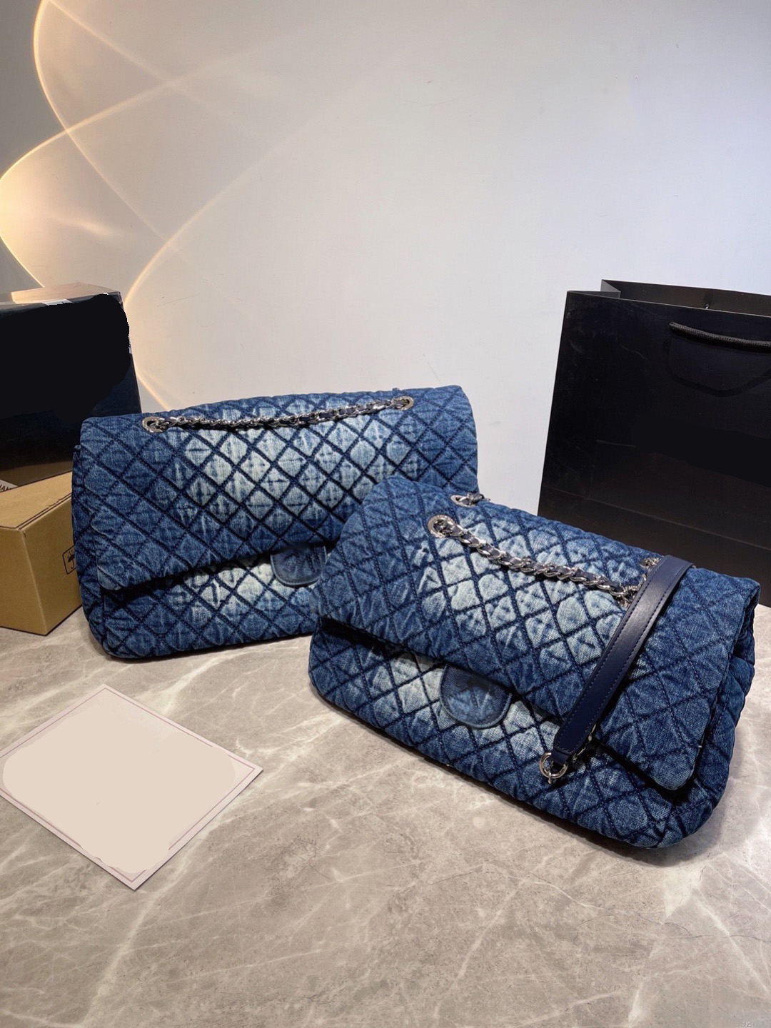 

Denim Tote Bag Large Capacity Shopping Handbag Women Vintage Shoulder Bagss Leather Luxury Designer Brand Crossbody Female Letter Purses 220402, Blue