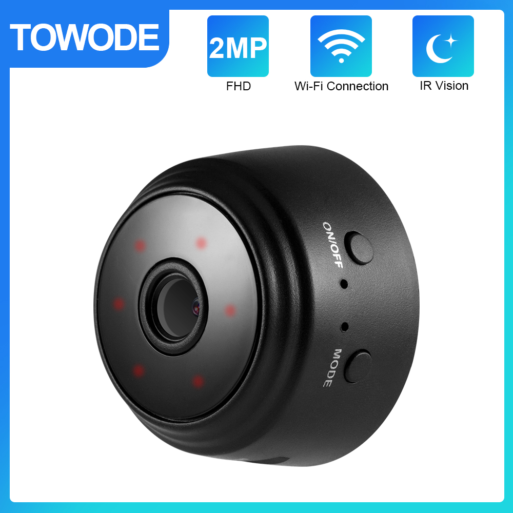 

TOWODE HD 1080P WIFI IP Camera Home Security Small Size IR Night Vision Motion Detect Alarm Portable Mini Surveillance Camera
