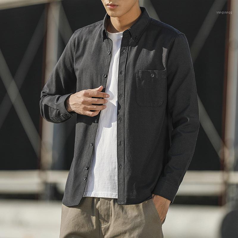 

Men's Casual Shirts Autumn Long-sleeved Shirt 2022 Japanese Slim-fit Jacket Tide Brand Camisas Para Hombre, Gray
