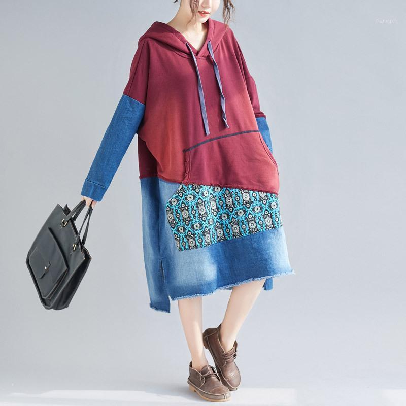 

High Quality Women Vintage 2022 Long Ethnic Print Maxi Dress Loose Comfortable Ladies Cloths Vestido RobeQ253 Women's Hoodies & Sweatshirts, Purple