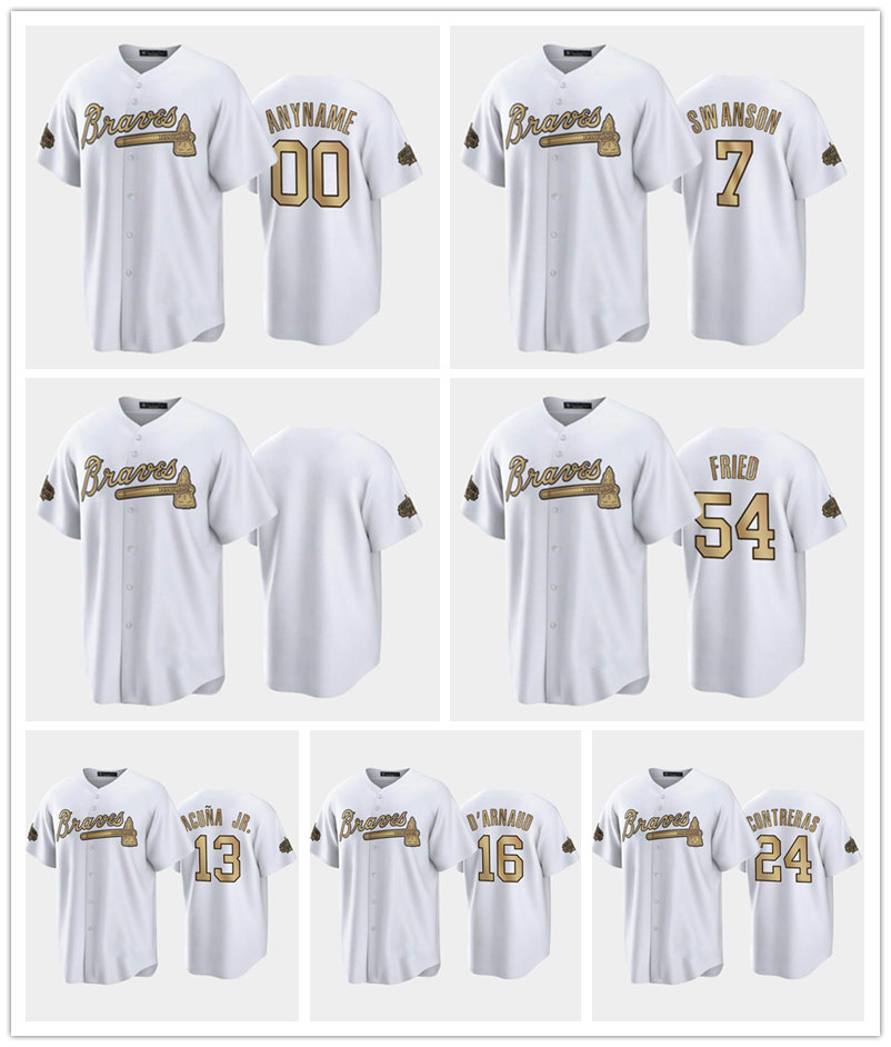 

2022 All-Star NL Baseball Jersey Atlanta''Braves''MEN White William Contreras Dansby Swanson Ronald Acuna Jr Max Fried Travis d'Arnaud