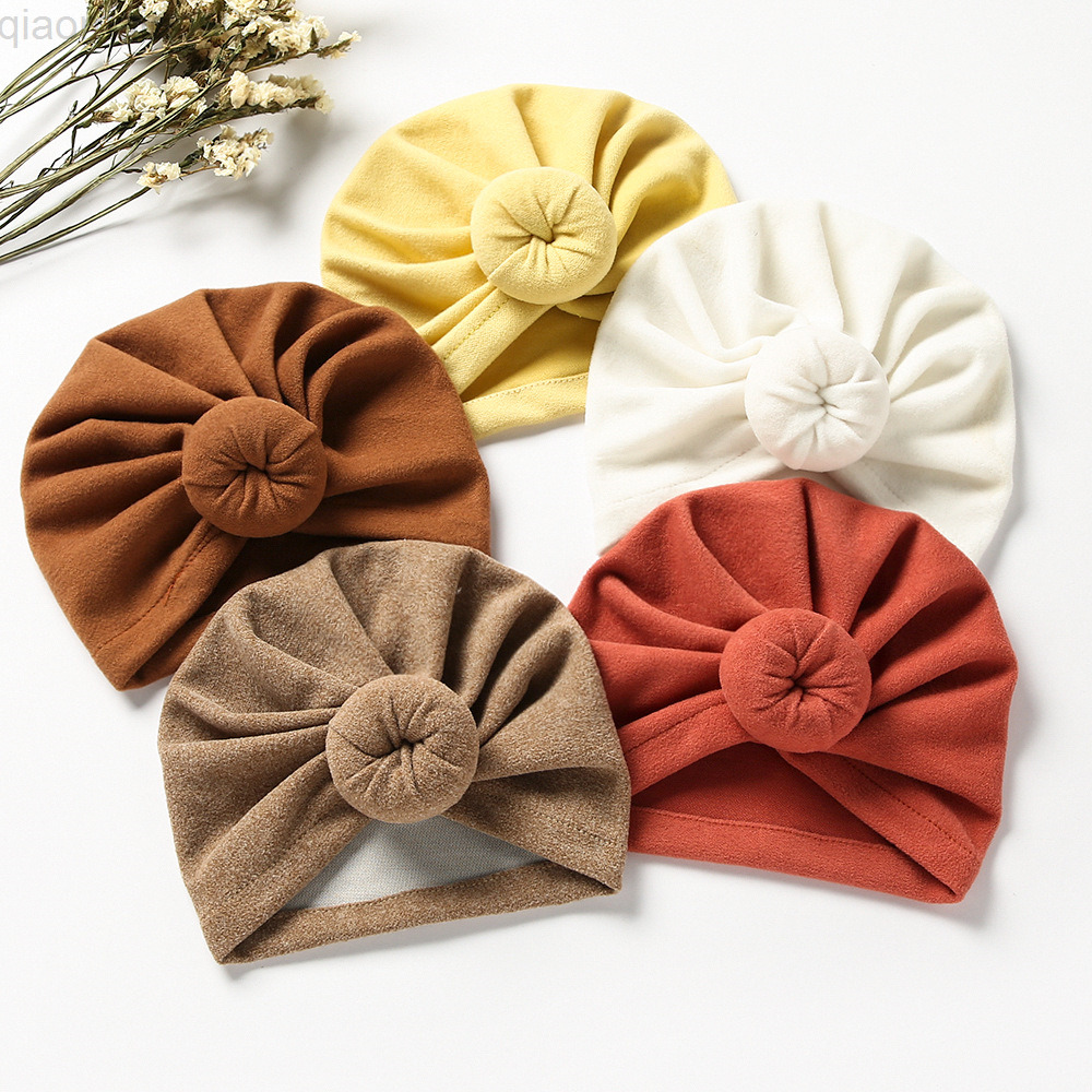 

15 pcs/party Faux Cashmere Hat Baby Round Button Girl Tulle Band Baby Donuthead Wraps Baby Kids Bonnet Beanie Newborn Photography Props L220729, Can choose any