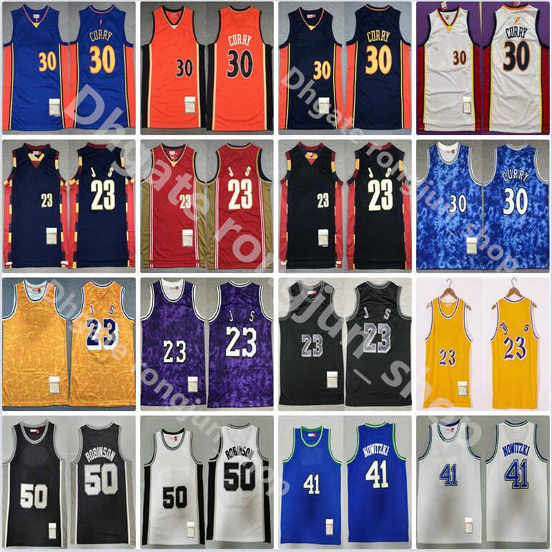 

Mitchell and Ness Stitched Basketball James David Stephen 30 Curry Robinson 50 Dirk Nowitzki 41 Vintage Retro''nba''Jersey, Picture