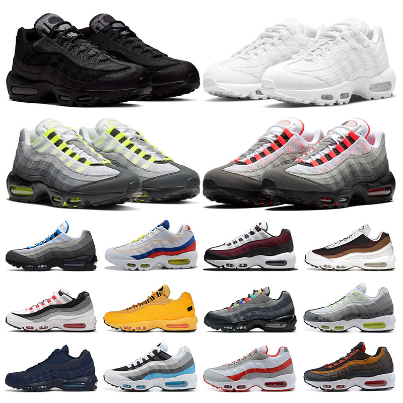 

95 Running Shoes For Men Women 95s airmax Triple Black White Neon Crystal Blue Solar Red Smoke Grey Obsidian Light Charcoal Outdoor Sports Sneakers, 3 36-46