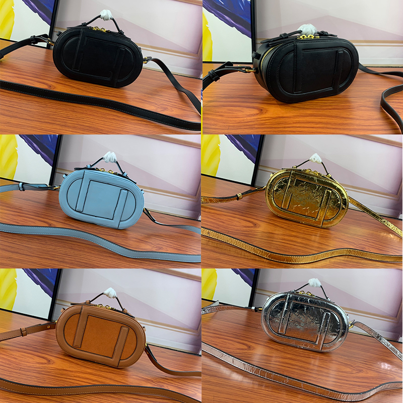 

Women Designers mini Shoulder Bags Handbags High quality O 'Lock Crossbody Oval camera bag Genuine leather clutch purse wallets, Color 1