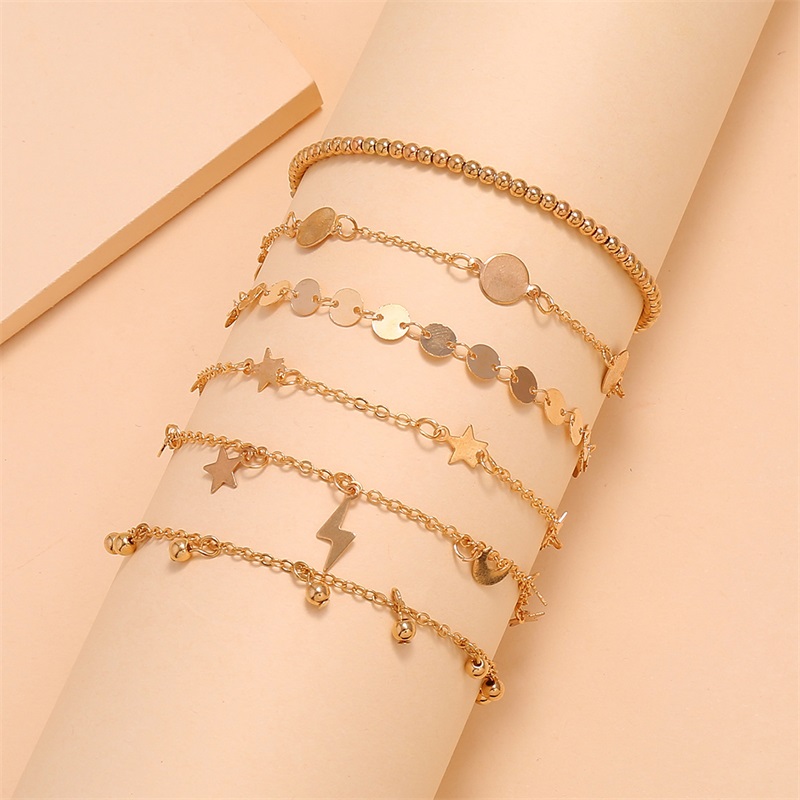 

Bohemia Multilayer Beads Anklet Set Fashion Sequins Star Ankle Bracelets for Women Summer Beach Foot Jewelry Leg Chain Anklets 2813 T2