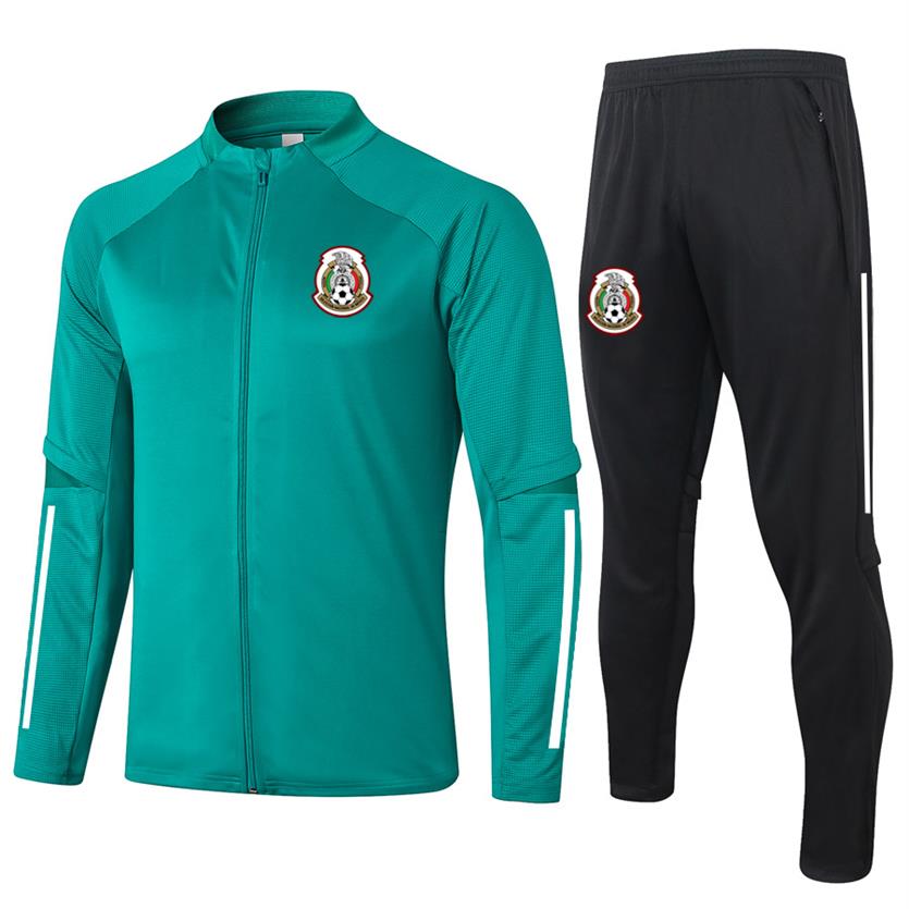 

2021 Mexico Soccer Training Suit adult Soccer Tracksuits sets kits sports full zipper jackets and pants training sets Men's T215g