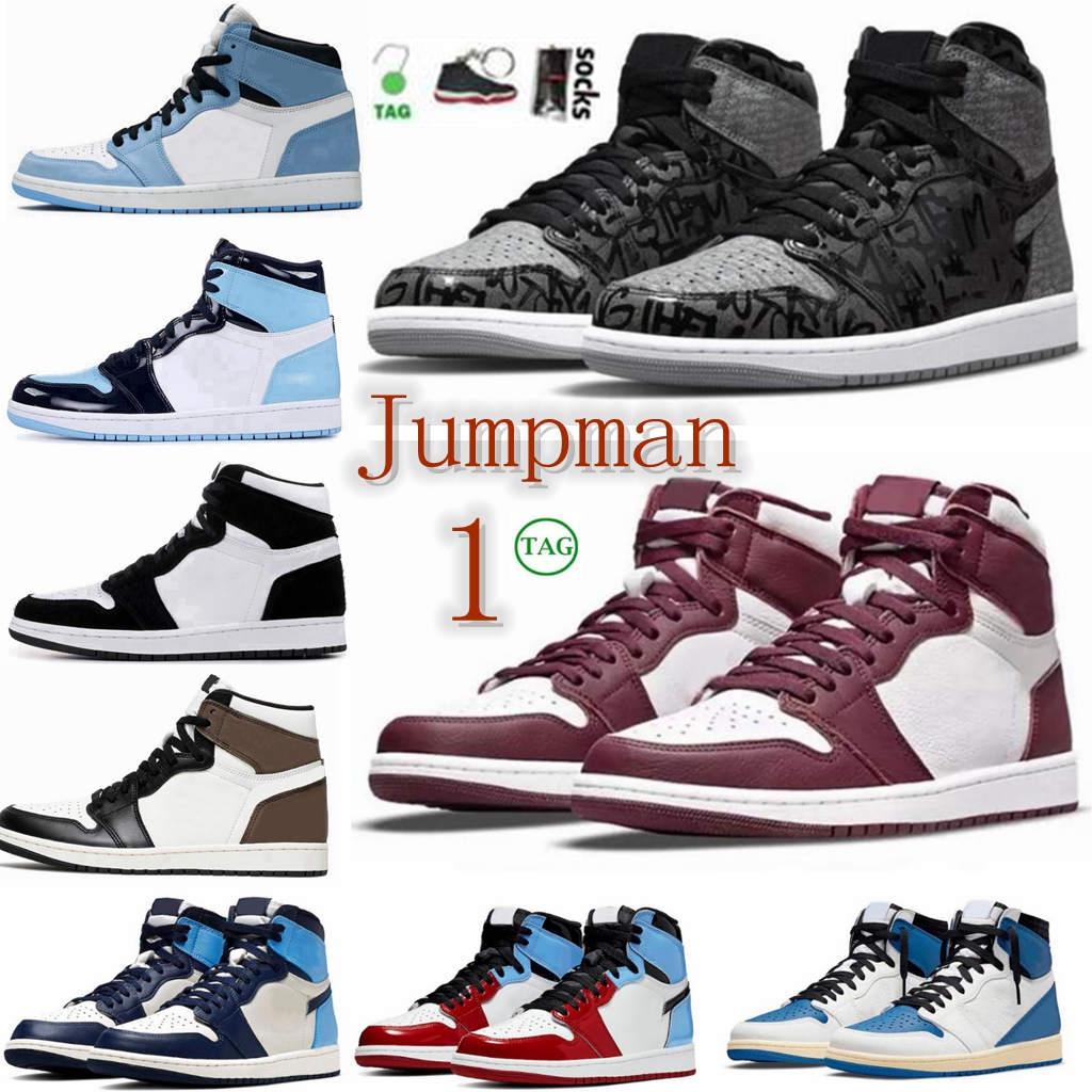 

Jumpman 1 OG basketball shoe high top Athletics University Blue Sneakers For Men Sports Torch Hare UNG Game Royal Pine Green Court With Box keychain, 28