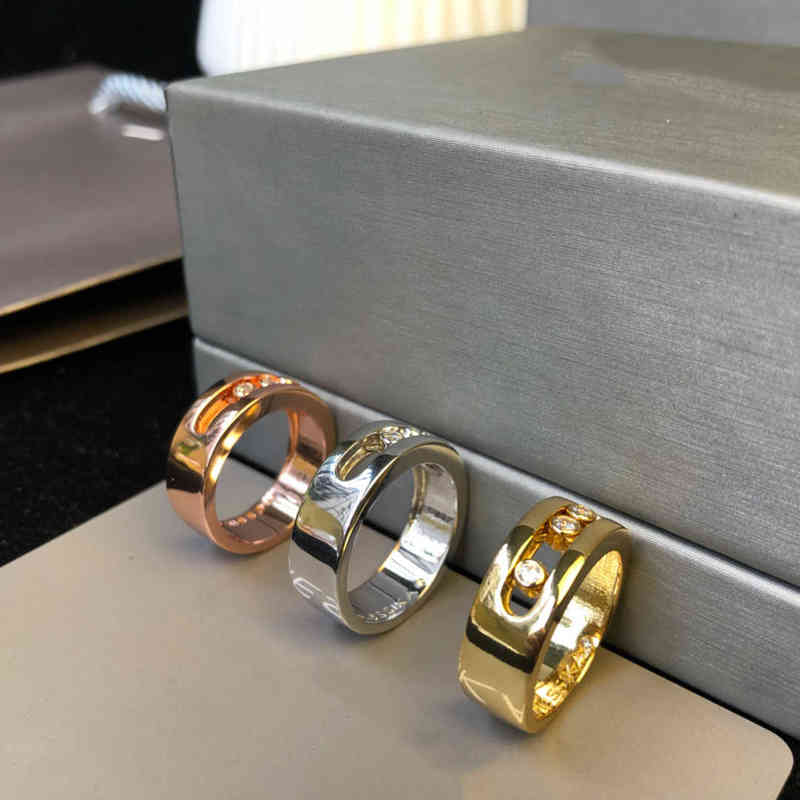 

925 Sterling Silver Move Joaillerie Collection Women's Ring unique design Moving diamonds. Christmas present