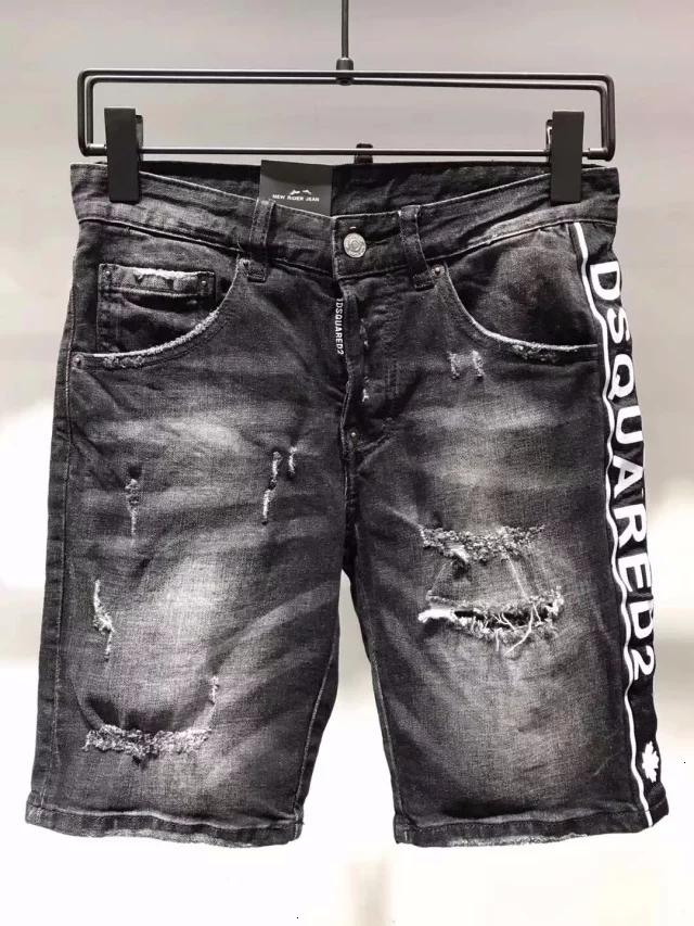 

New 2019 fashion denim shorts men's d2 slim casual five-point pants trend micro-elastic wear-resistant comfortable GXw DSQUAREDs DSQ2s DSQs, Photo color