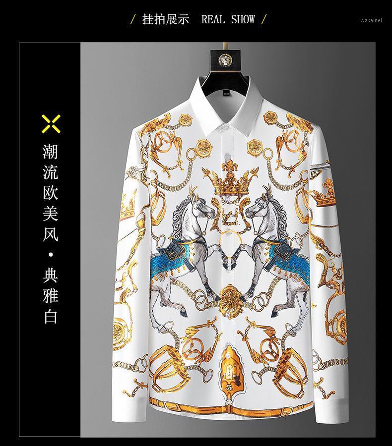 

Men's Casual Shirts Rk1261 Fashion 2022 Runway Luxury European Design Party Style Clothing, Black