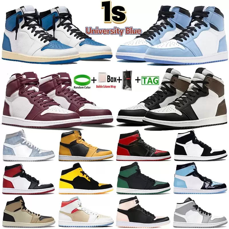 

Mens OG TOP Dark Mocha Men Women Jumpman 1s High Basketball Shoes UNC University Blue Fearless Obsidian Men 1 Outdoor Breathable Sports Trainer Designers Sneakers