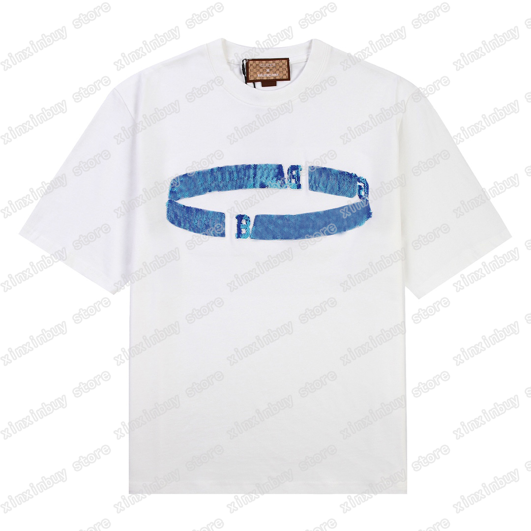 

22ss Men Designers t shirts tee Towel embroidery Ring short sleeve Crew Neck Streetwear black khaki xinxinbuy XS-L, White