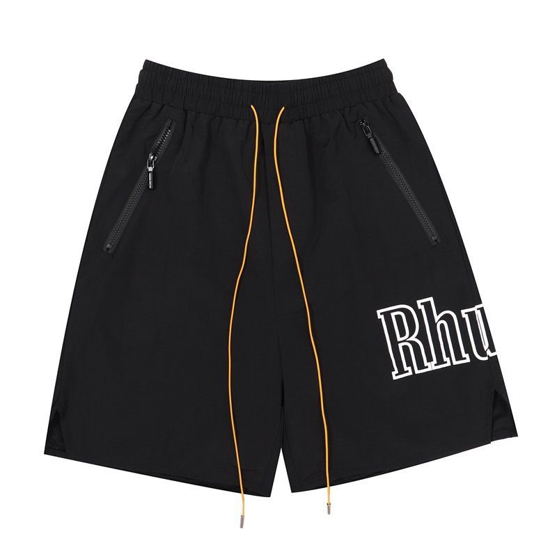 

Hot selling high version Rhde men' shorts summer new side letter printing casual pants lace loose European and American trend beach hot pants, Black