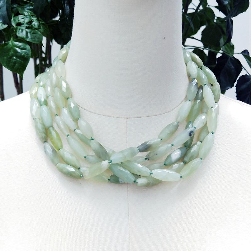 

Chokers Lii Ji Real Stone Choker Statement Necklace Green Jade 51cm Women Jewelry Stock SaleChokers