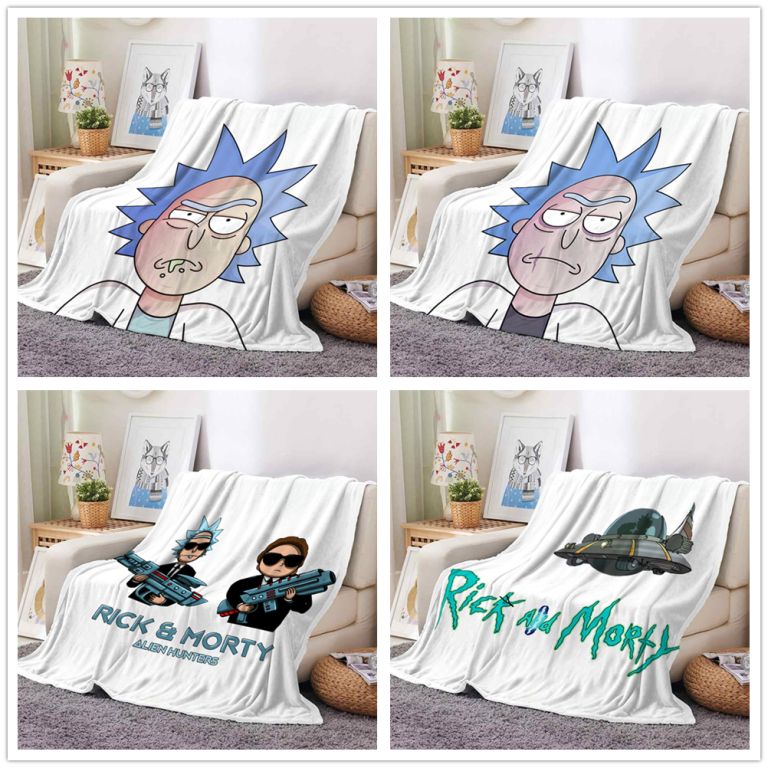 Adult Animation Rick and Morty cool 3D print blanket Household rectangle single layer flannel air conditioning cloak blanket-31-image-759745072